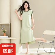 睡裙女夏季款純棉無袖背心連衣裙時(shí)尚高檔2025年家居服可外穿套裝 QM32003女裙 L