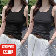 2025夏季新款設(shè)計(jì)感無袖吊帶背心女胖mm顯瘦收腰外穿別致百搭上衣 K10-黑色+深灰色 L 建議體重95-115斤