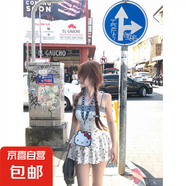 2025夏季新款甜辣碎花修身顯瘦氣質(zhì)溫柔風(fēng)吊帶連衣裙+開衫外套女 吊帶裙 +短褲 S