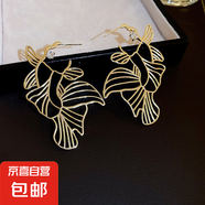 銀針中古圓形花朵流蘇耳環(huán)歐美復古金屬感耳釘氣質(zhì)輕奢耳飾批發(fā)女 70#銀針-金色
