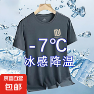 冰絲t恤男夏季薄款涼感短袖網(wǎng)眼透氣運動速干衣薄款男士半袖上衣 CSF-B08深灰 （冰感升級版） L