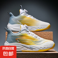 籃球鞋男女旋轉(zhuǎn)扣夏季網(wǎng)面透氣防滑耐磨減震輕便學(xué)生鴛鴦色運動鞋 白灰 38