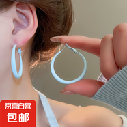銀針滴油郁金香花朵流蘇耳環(huán)春夏2025新款耳釘小眾高級(jí)感耳飾批發(fā) 14#銀針-藍(lán)色-中號(hào)4cm