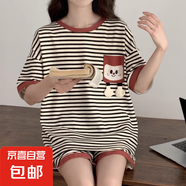 2025睡衣女夏天棉質(zhì)短袖短褲夏季薄款卡通少女生休閑家居服套裝 HZ33409 XL