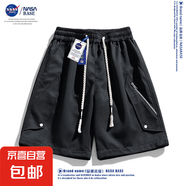 NASA BASE日系復古大口袋工裝短褲男夏季大碼寬松百搭運動(dòng)五分褲 YL1502-黑色 6XL