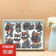 喜羊羊與灰太狼治愈暖心周邊立牌相框兒童房間桌面方形床頭柜禮物 喜羊羊與灰太狼-灰太狼 10寸