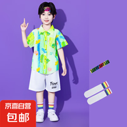 女童紗裙合唱幼兒園舞蹈班服六一兒童節(jié)演出服兒童啦啦隊(duì)表演服裝 襯衣+白短褲+襪+頭巾 130
