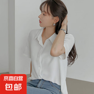 爆款夏季短袖襯衫女設計感小眾寬松日系百搭垂感氣質(zhì)短袖襯衫上衣 9908白色【優(yōu)質(zhì)雪紡】 3XL 推薦【140-150斤】