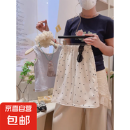 2025新款波點(diǎn)褲夏季女童休閑百搭九分闊腿寬松顯瘦直筒休閑褲e26 杏色 80 cm
