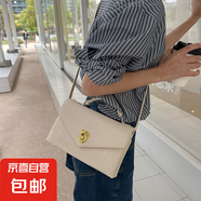 新款高級感編織手提包包bags信封包時尚小眾設(shè)計女包BV單肩包晚宴 白色
