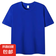 2025夏裝兒童純色短袖t恤半袖女童童裝男童日系短袖 克萊因藍(lán) 150