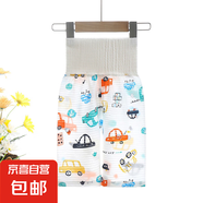寶寶夏季薄款純棉兒童空調(diào)褲嬰兒高腰護(hù)肚七分褲子男童女童睡褲子 白色 汽車 73