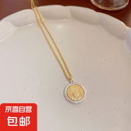 真金電鍍新中式鋯石貔貅項鏈輕奢高級感鎖骨鏈小眾時尚氣質(zhì)飾品女 14#項鏈-金色-銀色