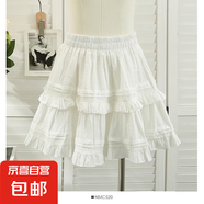 2025春夏款法式甜色半身裙女高腰小個(gè)子短裙層層蛋糕裙蓬蓬裙 白色 S