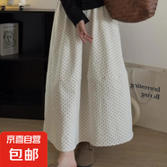 波點(diǎn)裙大碼胖mm中長款遮胯顯瘦春夏新款梨形身材a字西裝半身裙子 杏色(有內(nèi)襯和口袋) 2XL 【建議130-140斤】
