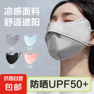 【全臉?lè )雷o】護眼角防風(fēng)口罩戶(hù)外春秋純色開(kāi)口透氣面罩素顏神器 【冰絲防曬款】灰色-1只裝