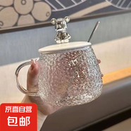玻璃杯帶蓋勺小熊杯高顏值杯子辦公室家用咖啡杯網(wǎng)紅爆款水杯 1只裝小熊杯（帶勺子）270ml