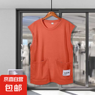 2025新款多口袋男短袖背心t恤工裝夏季寬松耐磨休閑百搭 磚紅 4XL 【建議155-175斤】