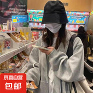 花間婷（Hua Jian Ting）【舒適百搭】秋冬BM風(fēng)新款寬松休閑連帽外套衛(wèi)衣 淺灰色（薄款 M