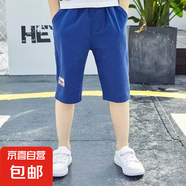 男童七分褲夏薄寬松中大童牛仔中褲2025新款洋氣兒童彈力短褲子潮 DD-DR21【藍色】 170