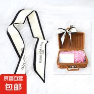 春秋絲巾綁發(fā)帶百搭長條絲巾女飄帶發(fā)飾馬尾絲帶頭飾法式絲巾發(fā)帶 白色執(zhí)迷于愛 88*6CM