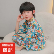 兒童棉綢家居服套裝男女童夏季空調(diào)服套裝15xk276 貓咪樂園 170