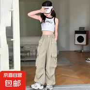 女童工裝褲2025夏季新款女孩潮流舒適褲子中大童痞帥風(fēng)直筒褲 BTL-K102【卡其色】 150