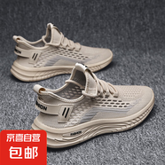 【雙星京東快遞】2025潮流四季通用男鞋新款休閑鞋透氣軟底網(wǎng)面鞋 米色 45