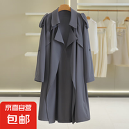 品牌折扣店專柜女裝【真情告B】開衫式中長款風衣2025春裝新款 巖灰色（此款無腰帶） L 165/88A(L)