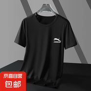 其他品牌冰絲短袖T恤男士夏季寬松速干網(wǎng)眼半袖運動休閑涼感透氣上衣-SL 黑色 【單件裝】 3XL 【推薦145-165斤】