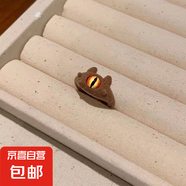 可愛大眼仔植絨亞小怪獸戒指女秋冬小眾設計食指戒指環(huán) 棕色怪獸植絨戒指