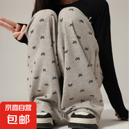 腰顯瘦闊腿褲寬松春季松緊腰時(shí)尚百搭垂順軟糯舒適休閑女長(cháng)褲 燕麥-小個(gè)子款(身高157厘米以下) S