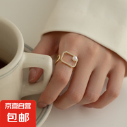 輕奢蝴蝶開(kāi)口冷淡風(fēng)戒指女組合套裝甜酷辣妹風(fēng)網(wǎng)紅感 金色珍珠戒指