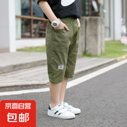男童短褲夏季薄款兒童七分褲子2025夏裝新款中大童男孩休閑中褲潮 DD-DR21【綠色】 170
