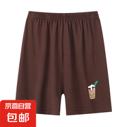 夏季新款兒童短褲男女童卡通印花沙灘褲寶寶休閑運(yùn)動(dòng)五分褲 深咖 ZXS印花短褲 150 cm
