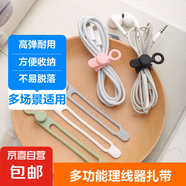 多功能硅膠理線器數(shù)據(jù)線卡扣線攬整理收納神器耳機充電線纏繞綁帶扎帶 5根硅膠【收納神器】