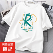 220克純棉卡通印花短袖夏季半袖t恤男女2025休閑寬松上衣B701YL 1892白色 翻轉(zhuǎn) M