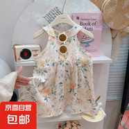 女童夏季連衣裙2025新款兒童洋氣公主風(fēng)連衣裙寶寶甜美童裙H156 1F米黃系 120 cm