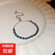 歐美跨境金屬花朵手鏈女小眾高級感簡約百搭手環(huán)時尚輕奢手飾配飾 48#手鏈-金色-藍(lán)色