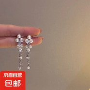銀針輕奢珍珠愛(ài)心耳釘小眾氣質(zhì)高級(jí)感耳環(huán)時(shí)尚百搭宮廷風(fēng)耳飾批發(fā) 54#銀針-銀色-白色