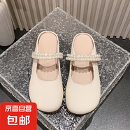 2025夏季新款法式瑪麗珍平底單鞋涼鞋女半托涼鞋女 米色 37