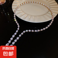 法式鑲鉆花朵珍珠項(xiàng)鏈時(shí)尚輕奢氣質(zhì)鎖骨鏈小眾送女友禮物飾品配飾 20#項(xiàng)圈-銀色