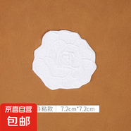 白色蕾絲補丁貼免縫自粘修補蚊帳裙子紗裙破洞歐根紗刺繡花朵布貼 17#（1個(gè)裝）自粘免縫