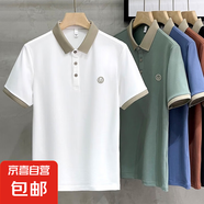 夏季款冰絲高端刺繡polo衫商務(wù)休閑男士修身短袖撞色翻領(lǐng)t恤上衣 KC-A10白色 (涼感冰絲款) 2XL （建議140-155斤以內(nèi)）