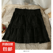 2025春夏款法式甜色半身裙女高腰小個(gè)子短裙層層蛋糕裙蓬蓬裙 黑色 M