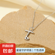 26個(gè)英文字母吊墜項(xiàng)鏈S925純銀歐美跨境熱銷愛心鎖骨鏈簡約頸鏈女 【白金色】字母T 925銀
