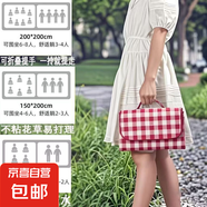 戶外防潮加厚防潮墊沙灘露營(yíng)墊戶外坐墊 紅格子 2米*2米