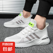 【大牌同款】大碼休閑運(yùn)動(dòng)鞋網(wǎng)面透氣跑步鞋情侶特訓(xùn)輕便減震鞋 白色 42
