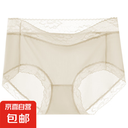 【山茶花美膚】女士內(nèi)褲聚乳酸無痕抑菌女高級性感蕾絲三角內(nèi)褲 香檳1條 XL