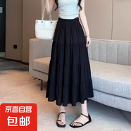 溫柔甜美法式蛋糕裙女夏季2025新款高腰顯瘦防走光白色a字裙長(zhǎng)裙 1022高級(jí)黑【甜美百搭蛋糕裙】 XL 推薦【125-140斤】